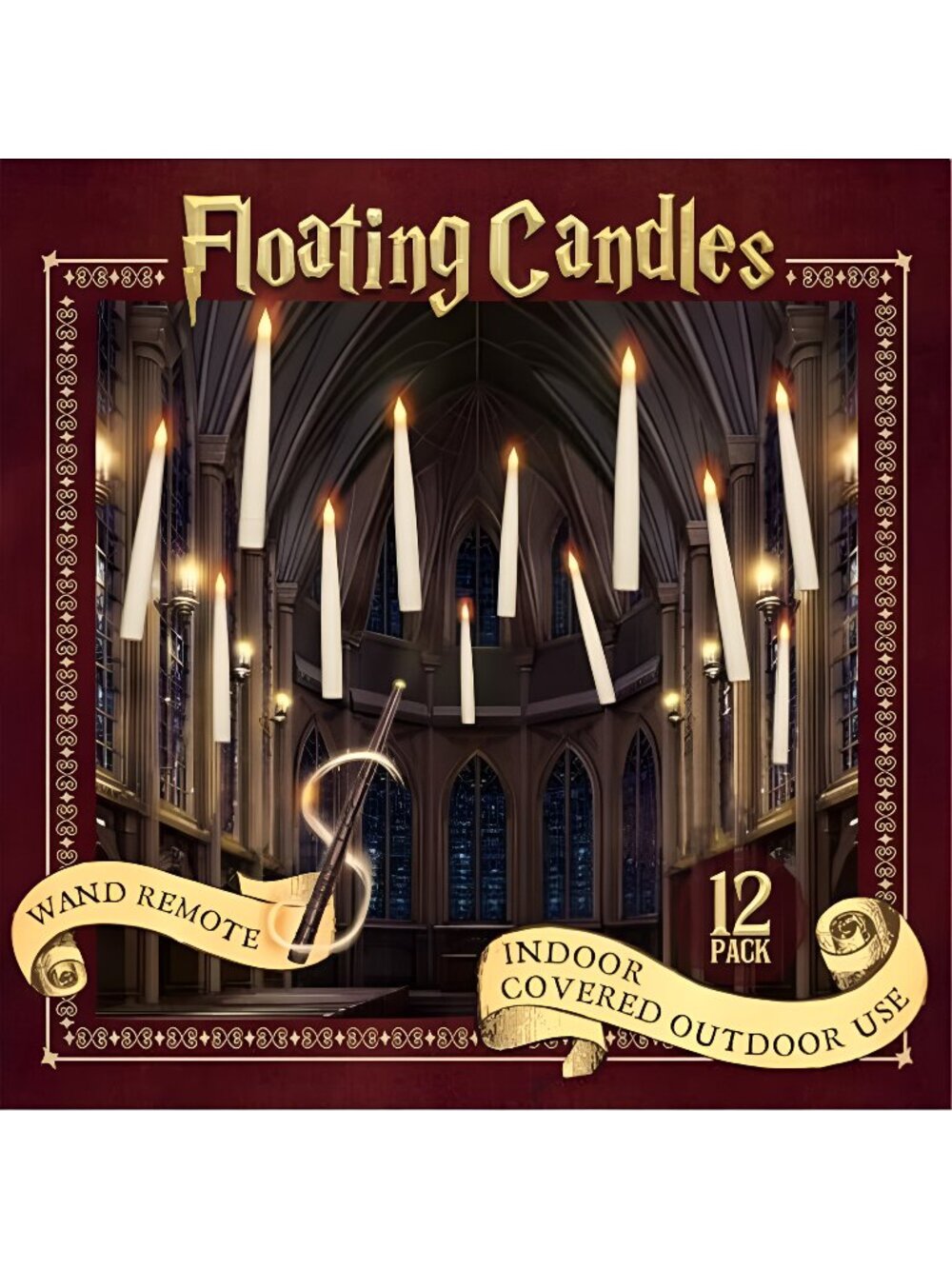 Floating Candles with Wand, 12 Pcs Magic Flickering Light